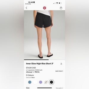 Lululemon shorts black size 8